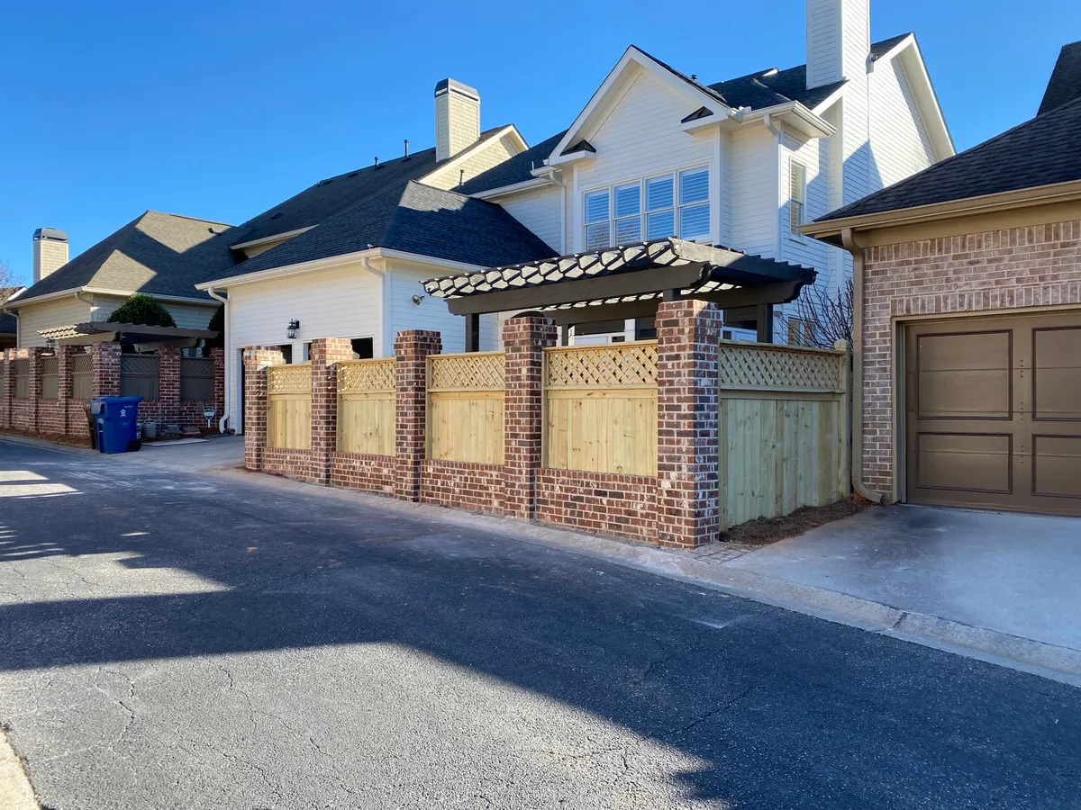 Wood fence with a lattice top in Alpharetta